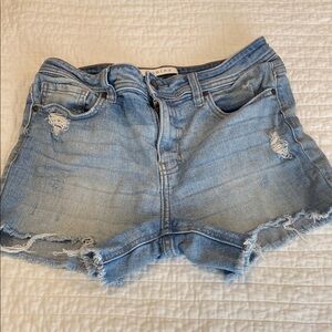 Light Blue Distressed Denim Shorts